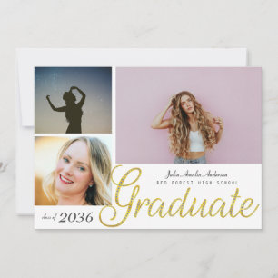 Skriptöverlägg för tre foto Studenten i elegant Meddelande