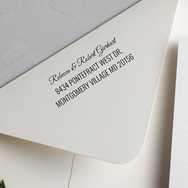 Skriptpar Returadress för personligt kontor Självfärgande Stämpel (Modern Return Address Self-Inking Rubber Stamp)