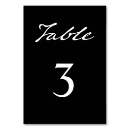 Skriptpenna Modern Minimalist Black Bröllop Bordsnummer