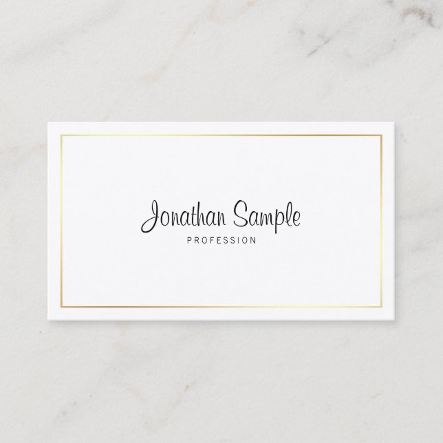 SkriptProfessionell Elegant Calligraphy Plain Luxe Visitkort (Framsida)