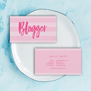 SkriptRand i Preppy Rosa Bloggare Social Media Visitkort