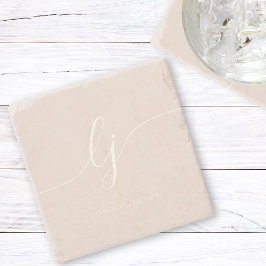 Skriptren Monogram Dusty Ro Rosa Simple Elegant Stenunderlägg