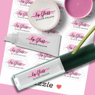 Skriptrensa Rosa Lip Gloss-etiketter Klistermärken