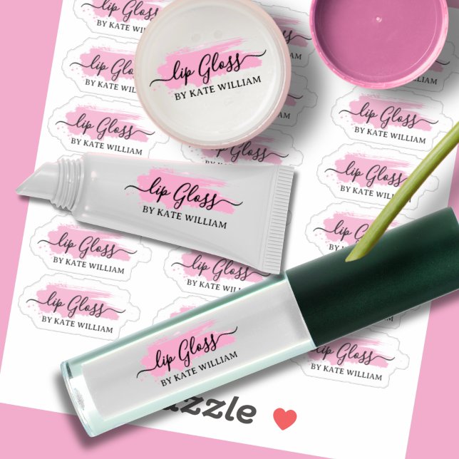 Skriptrensa Rosa Lip Gloss-etiketter Klistermärken (Skapare uppladdad)