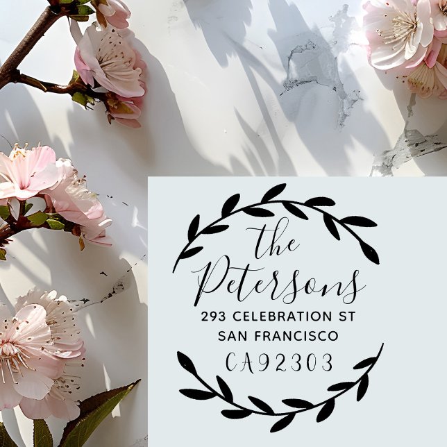 SkriptReturadress för Namn i botaniska kransfamilj Självfärgande Stämpel (Skapare uppladdad)