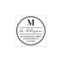 SkriptReturadress i Namn i monogram-familjen i cir