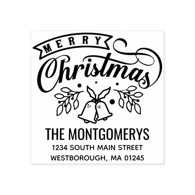 SkriptReturadressen god jul Klockor Stämpel (Tryck)