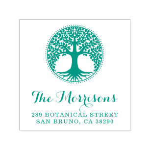 SkriptReturadressen Livets träd Family Namn Självfärgande Stämpel