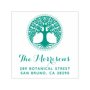 SkriptReturadressen Livets träd Family Namn Självfärgande Stämpel