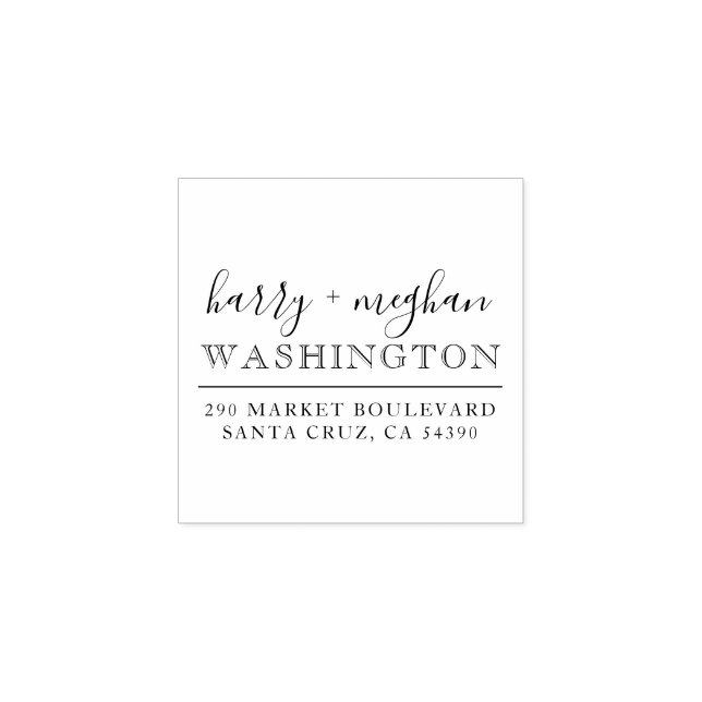 SkriptReturadressen personligt bröllp Namn Stämpel (Tryck)