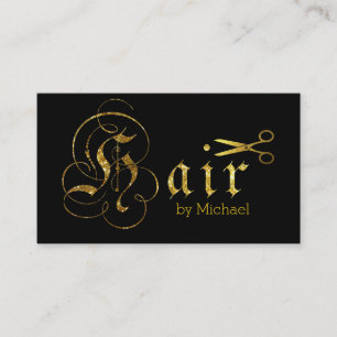 Skriptsalon #11 för Hair Stylist Guld Scissors Visitkort