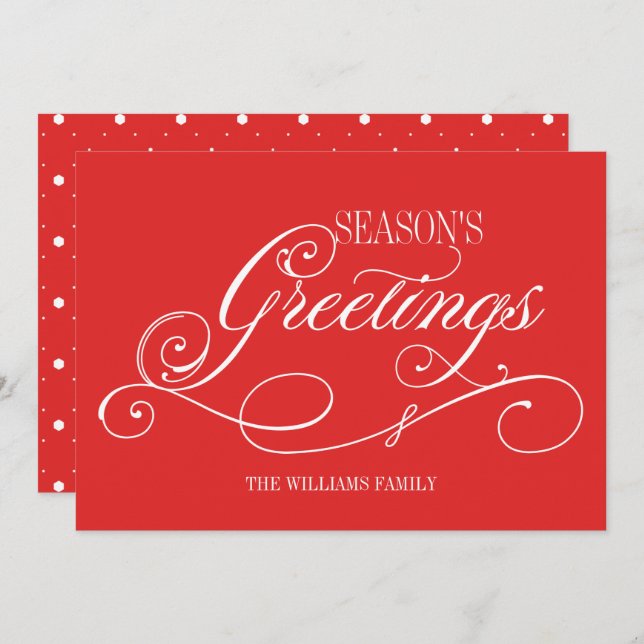 Skriptsäsongens hälsningskort, Helgdag Julkort (Fram/baksida)