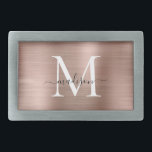 Skriptskript för elegant Ro i Brödsel Metall Monog<br><div class="desc">Elegant Ro Brushed Metall Monogram Script-låsbeslag för Bälte</div>
