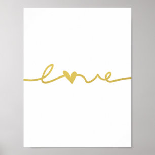 Skriptskript för enkel Elegant Guld Kärlek Poster