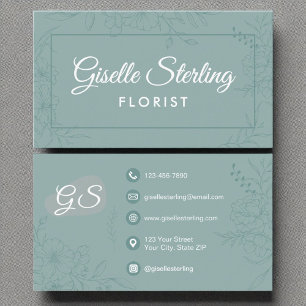 Skriptskript för Florist Flowers Blommigt Line Visitkort