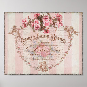 Skriptskript för Fransken Shabby chic Rosa ros Cup Poster