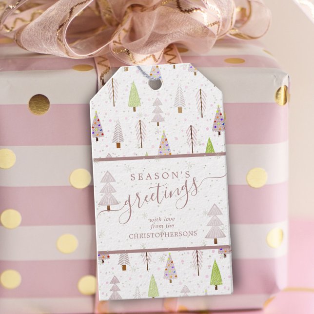 Skriptskript för modern Julgranar SÄSONHÄLSNINGAR Presentetikett (Skapare uppladdad)