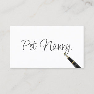 Skriptskript för Pet Nanny Elegant Handskrift Visitkort
