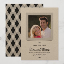 Skriptskript för Rustic Kraft-fotospara datumet Spara Datumet