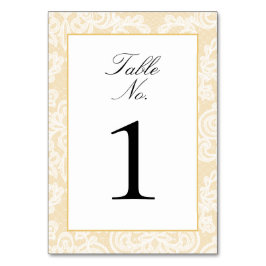 Skriptskript för svart och Guld Snöre Elegant Bordsnummer