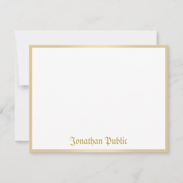 Skriptskript i Calligraphy Script Template Guld An Anteckningskort (Framsida)