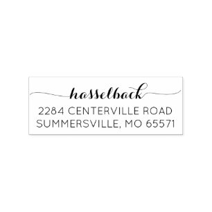 Skriptskript med dubbla teckensnitt adress frimärk stämpel