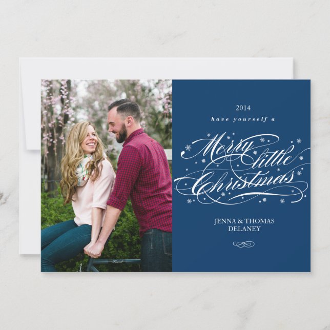 Skriptskrivet Merry Little jul-Helgdag-kort Julkort (Framsida)