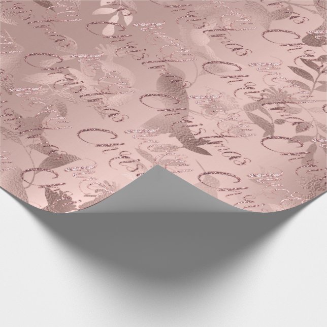 Skriptskydd för god jul Ro Blommigt Glitter Presentpapper (Hörn)