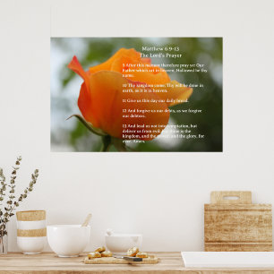 Skriptsmall, Herrens bön, Gul ros Poster
