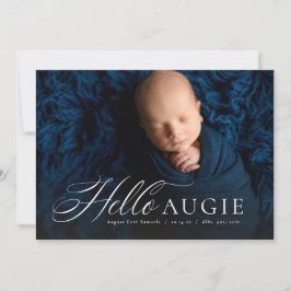 Skriptsmeknamn klassiskt ett foto-födelse för hej meddelande