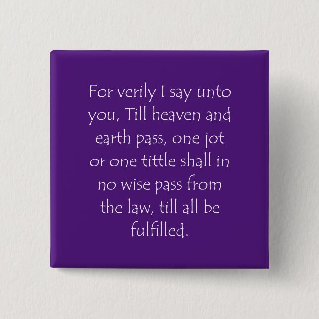 Skriptsoffert Matthew 5 18 Knapp (Framsida)