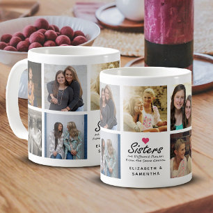 Skriptsoffertfotokollage för Shock rosa Heart Kaffemugg