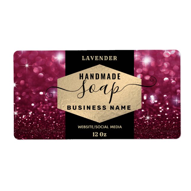 Skriptsoftetikett för modern elegant gnistra fraktsedel (Framsidan)