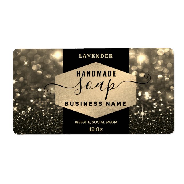 Skriptsoftetikett för modern elegant gnistra fraktsedel (Framsidan)