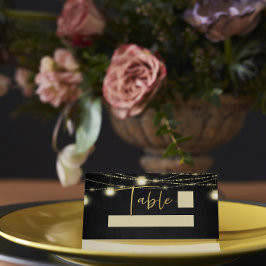 Skriptsträng för Eleganten guld Black Ljus Placeringskort