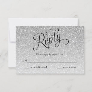 Skriptsvarskort Silver Glitter Finare OSA Kort