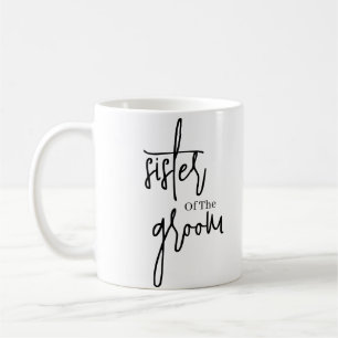 Skriptsvart syster i groom bröllop-kaffe kaffemugg