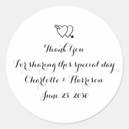 Skriptsvartvita hjärtan, Bröllop-gåva till förmån  Runt Klistermärke