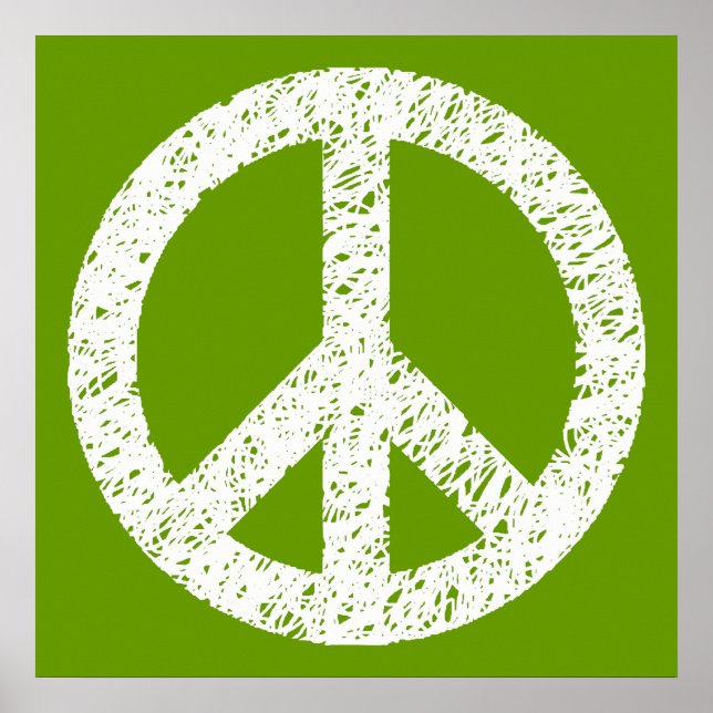 Skriptsymbol - vit på Avocad Poster (Framsidan)