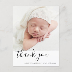 Skripttack för fotoövertäckningen Baby Birth Annou Meddelande Vykort