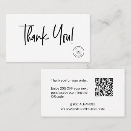 Skripttack för orderns QR-kodrabatt Visitkort