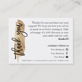 Skripttackkort för Guld Visitkort