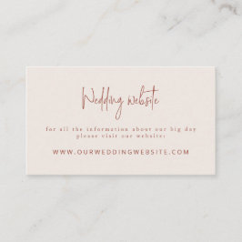 Skriptteckensnitt Terracotta & Cream Bröllop webbp Tilläggskort