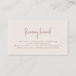 Skriptteckensnitt Terracotta & Cream Post Bröllop  Tilläggskort