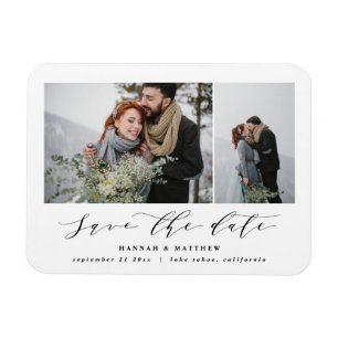 Skripttextfoto elegant modern bröllop magnet