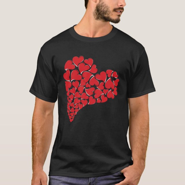 Skriptthjärter Valentines day Modern Girls Tonårin T Shirt (Framsida)