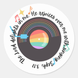 Skripttikett Runt Klistermärke