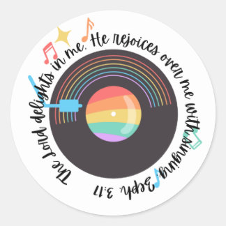 Skripttikett Runt Klistermärke