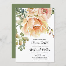 Skriptttypografi bröllop för persikornsblommor