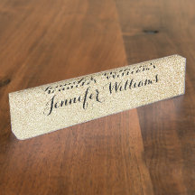 Skripttypen Guld Faux Glitter Black